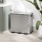 Triple Compartment Pedal Bin with Soft-Close Lid