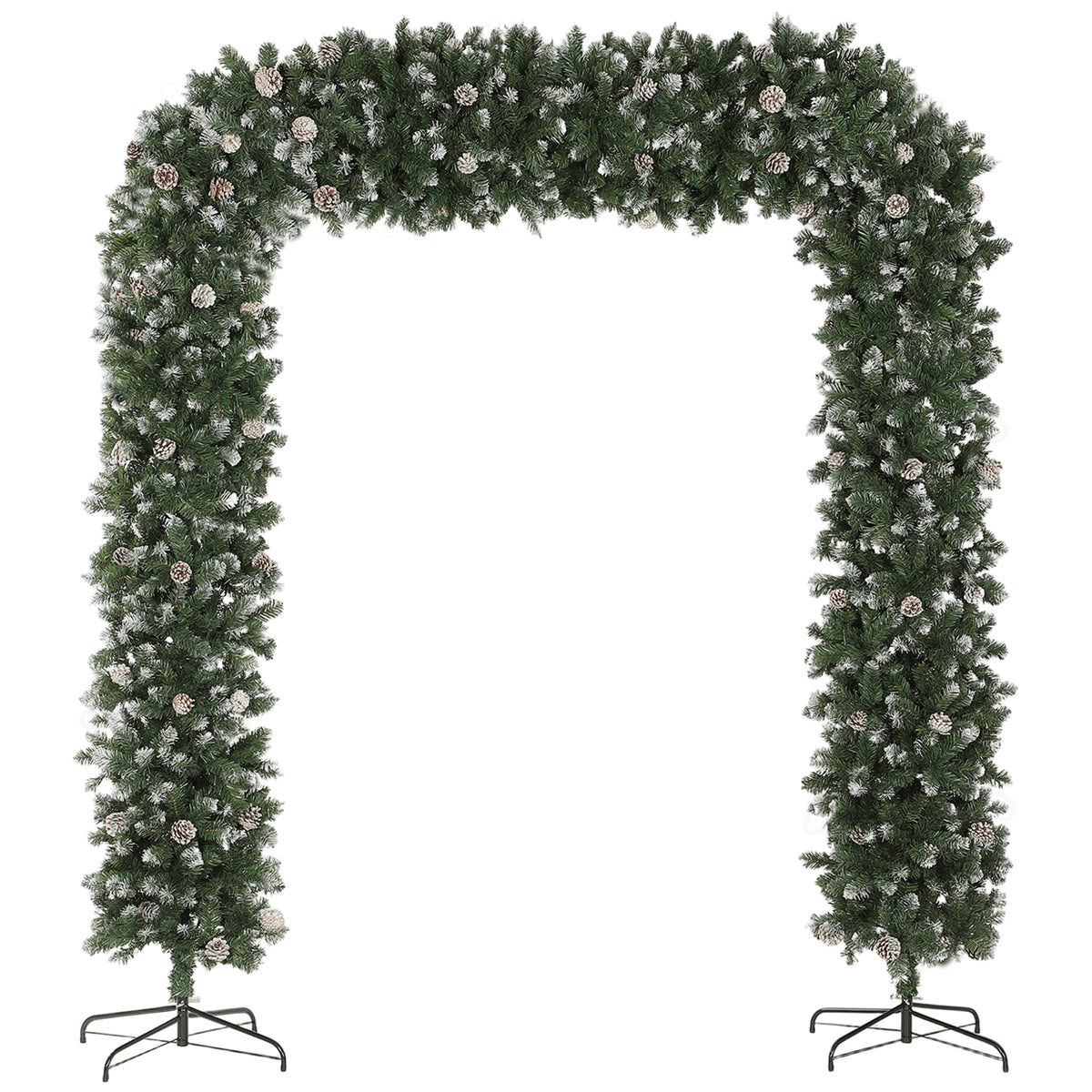 8.2ft Snow Frosted Christmas Tree Arch for Doorways Green