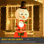 8ft Light-Up Inflatable Santa on Hot Air Balloon Christmas Decoration Red
