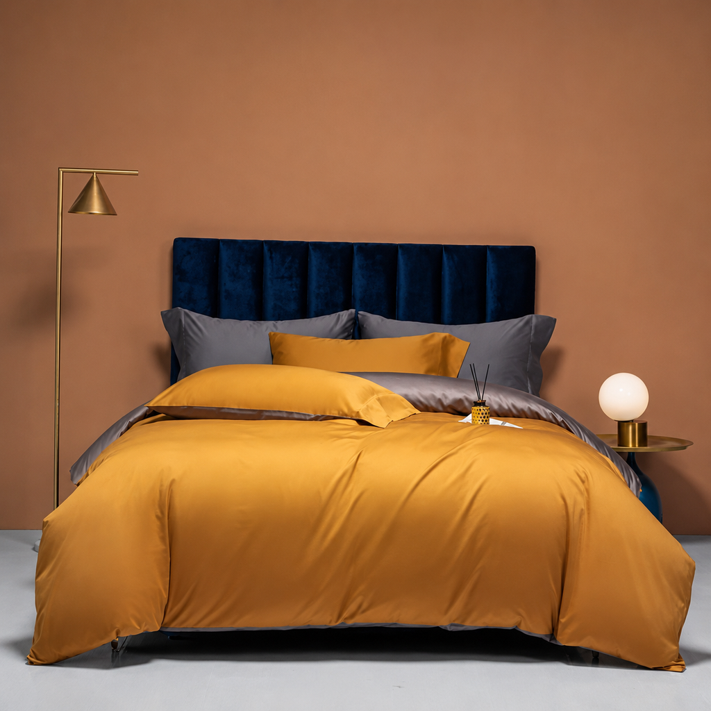 Luxury Reversible Egyptian Cotton Duvet Cover Set
