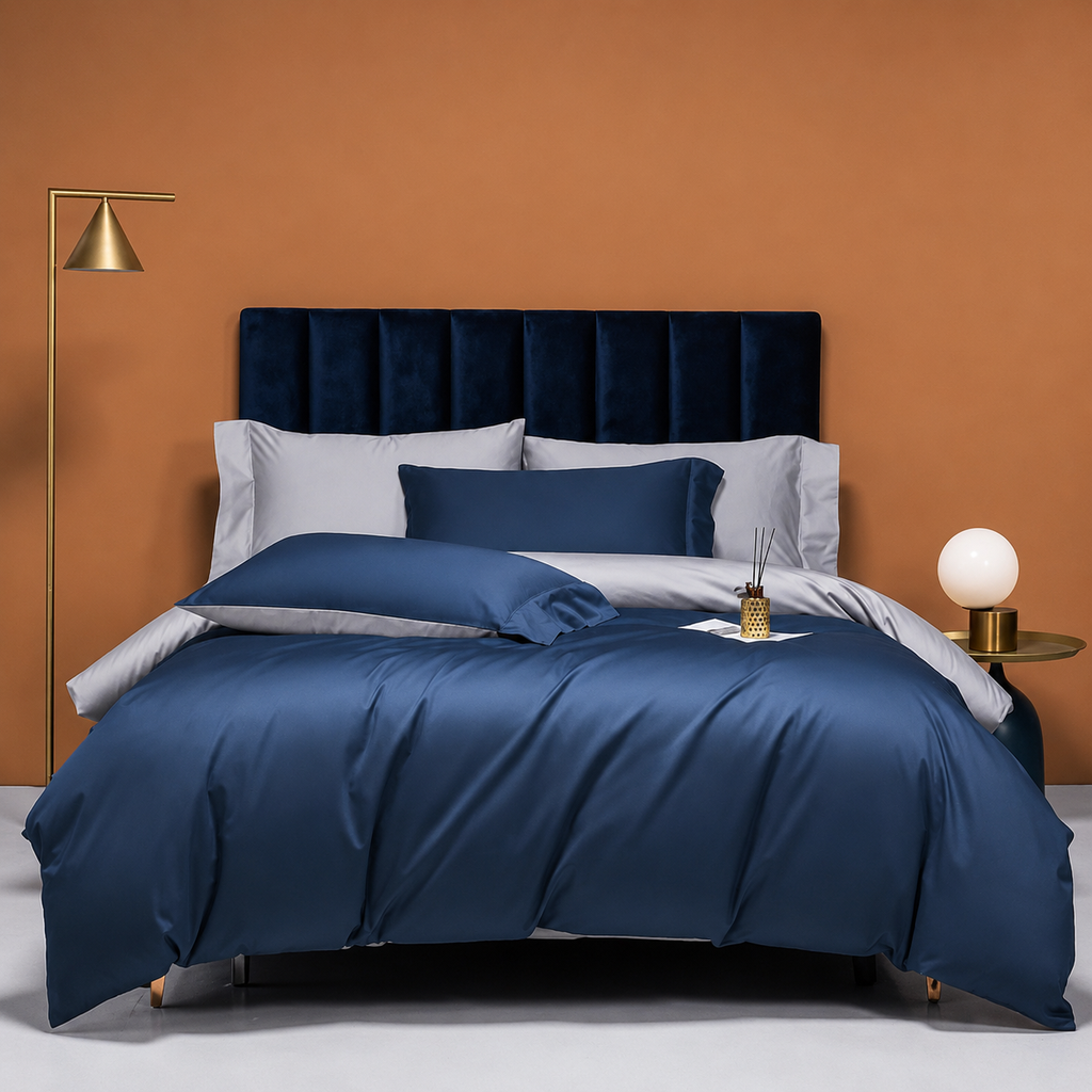 Luxury Reversible Egyptian Cotton Duvet Cover Set