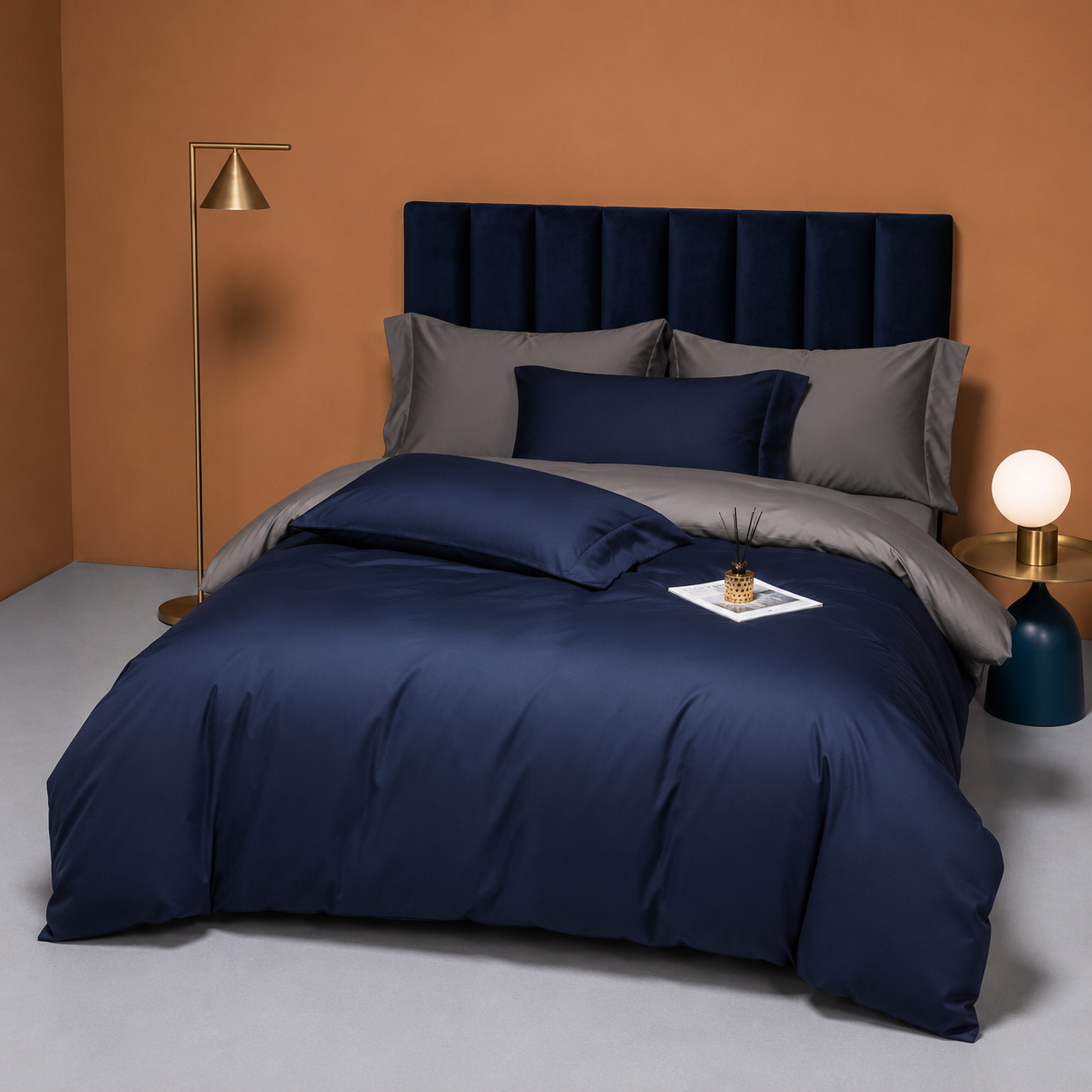 Luxury Reversible Egyptian Cotton Duvet Cover Set