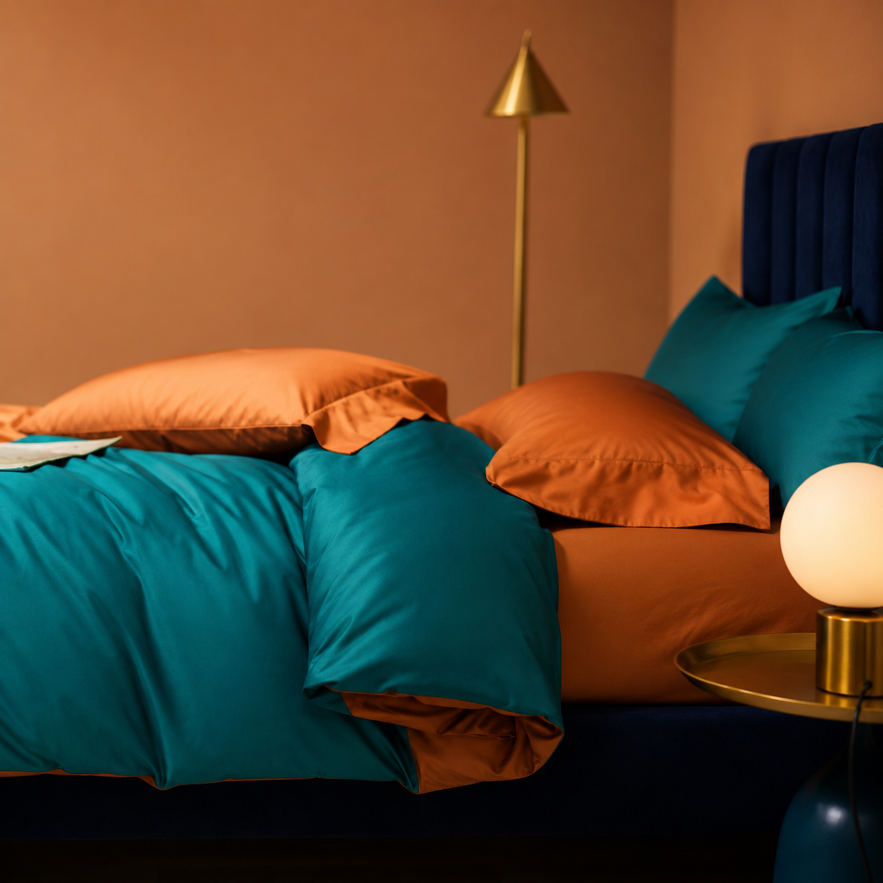 Luxury Reversible Egyptian Cotton Duvet Cover Set