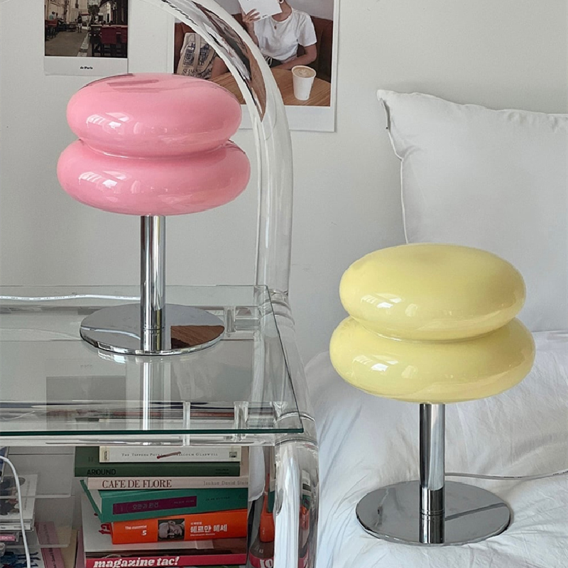 Italian Designer Glass Table Lamp with Retro Accent Glow