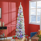 7 Foot Artificial Prelit Christmas Tree with Colourful LED Lights Berries and Pine Cones
