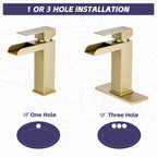 Brushed Gold Waterfall Bathroom Faucet Modern Bathroom Decor