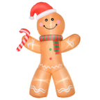 8ft Light-Up Inflatable Gingerbread Man Christmas Decoration Yellow