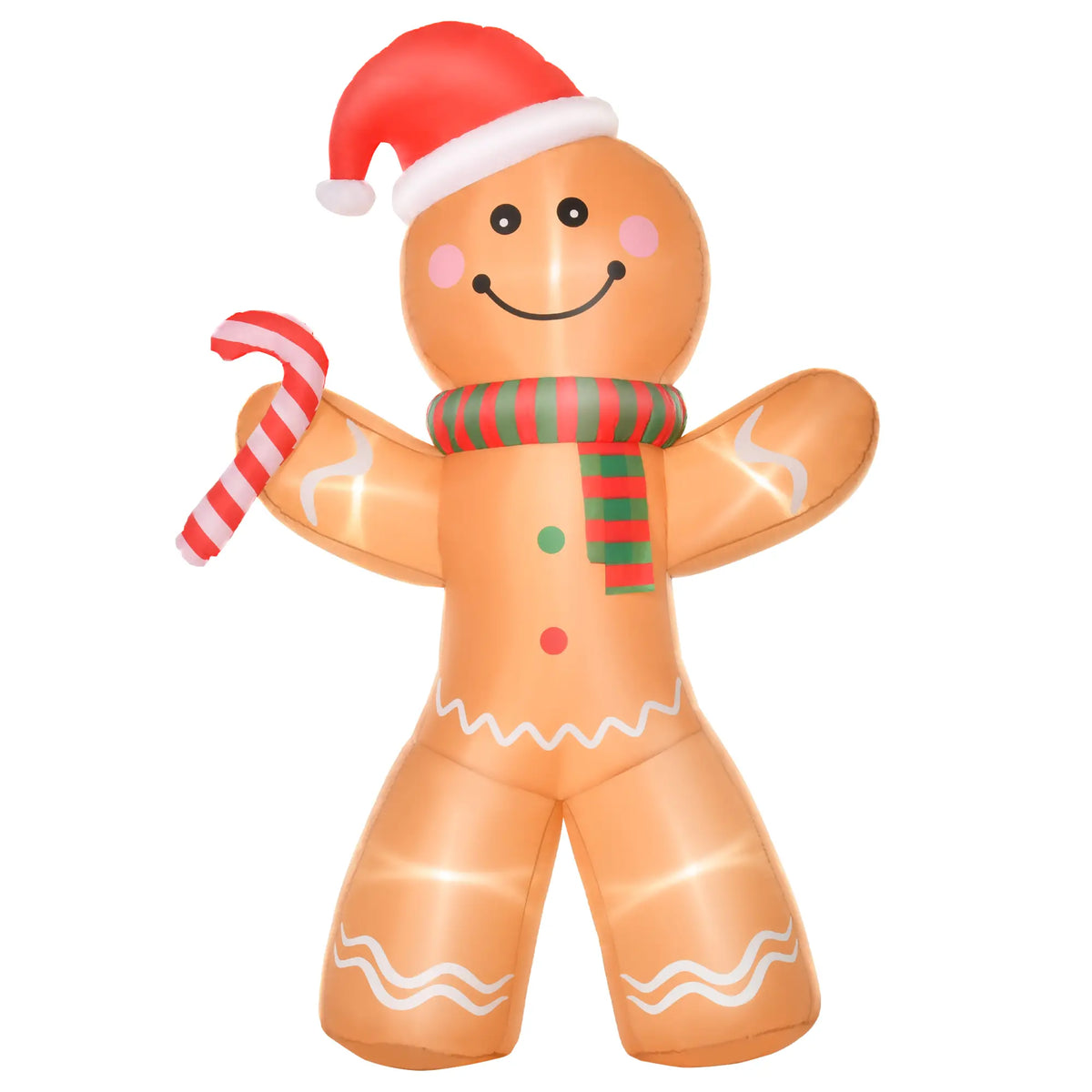 8ft Light-Up Inflatable Gingerbread Man Christmas Decoration Yellow