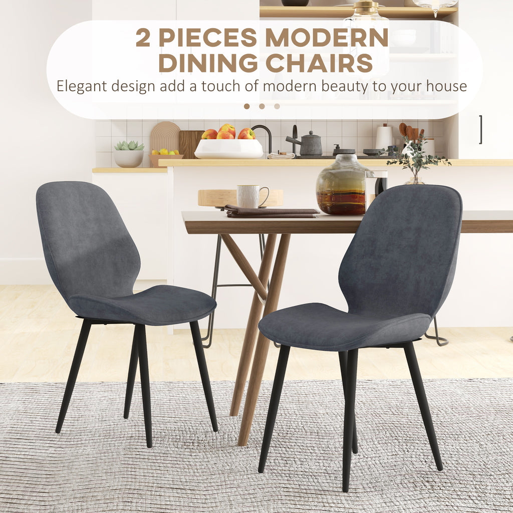 Velvet Dining Chairs Set of 2 with Steel Legs