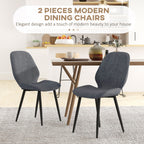 Velvet Dining Chairs Set of 2 with Steel Legs