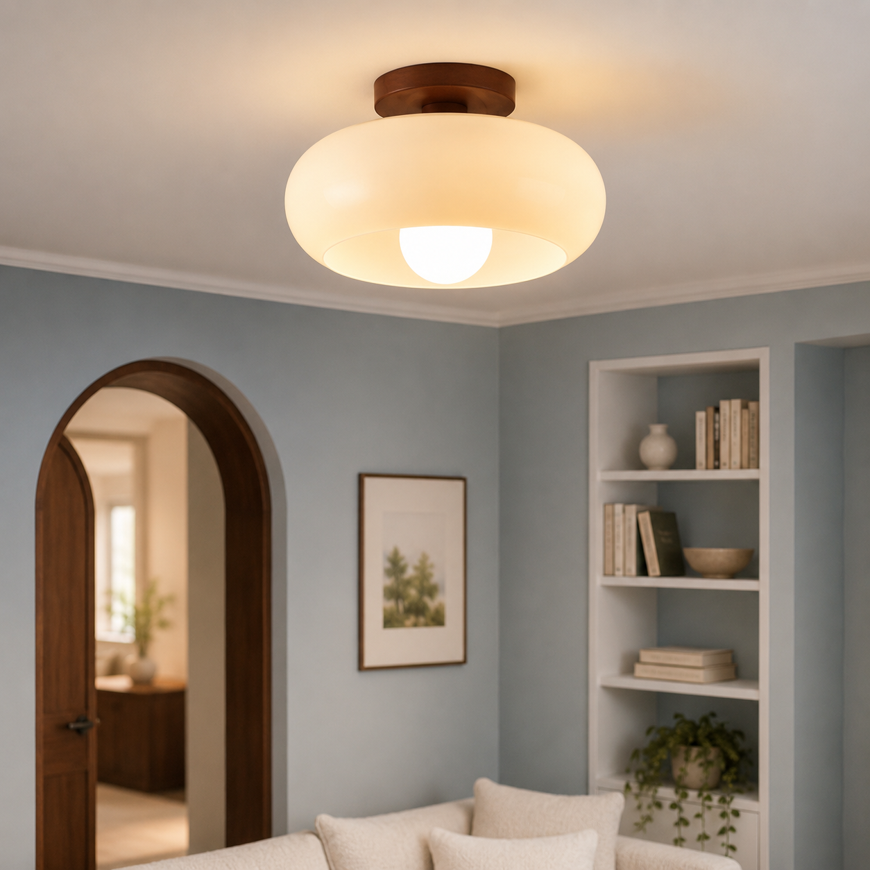 French Bauhaus Cream Ceiling Light Contemporary Home Lighting
