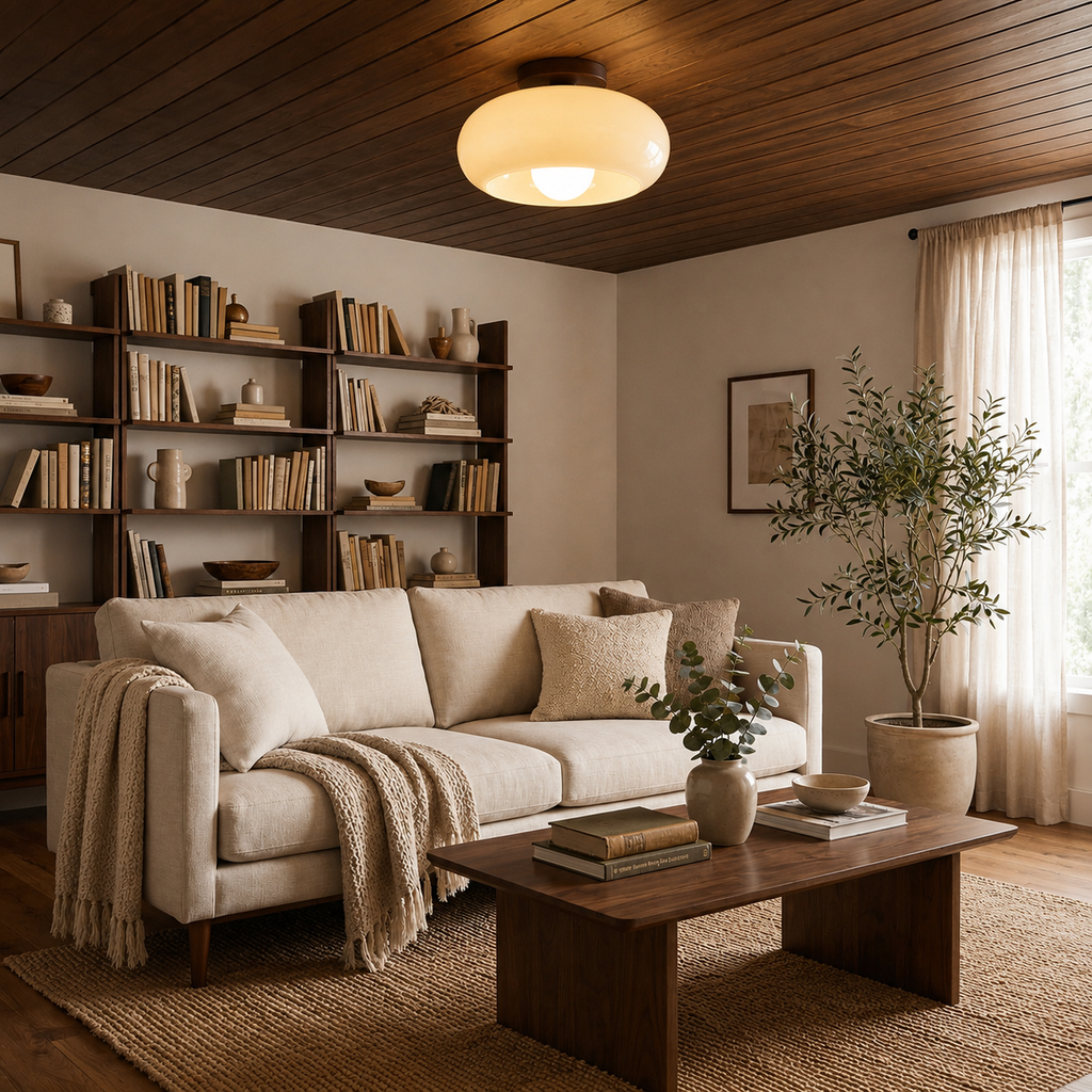French Bauhaus Cream Ceiling Light Contemporary Home Lighting