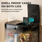 Dual Compartment Recycling Bin with Deodoriser Holders - Black