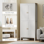 Tall Pantry Cupboard with Motion Sensor LED Light White