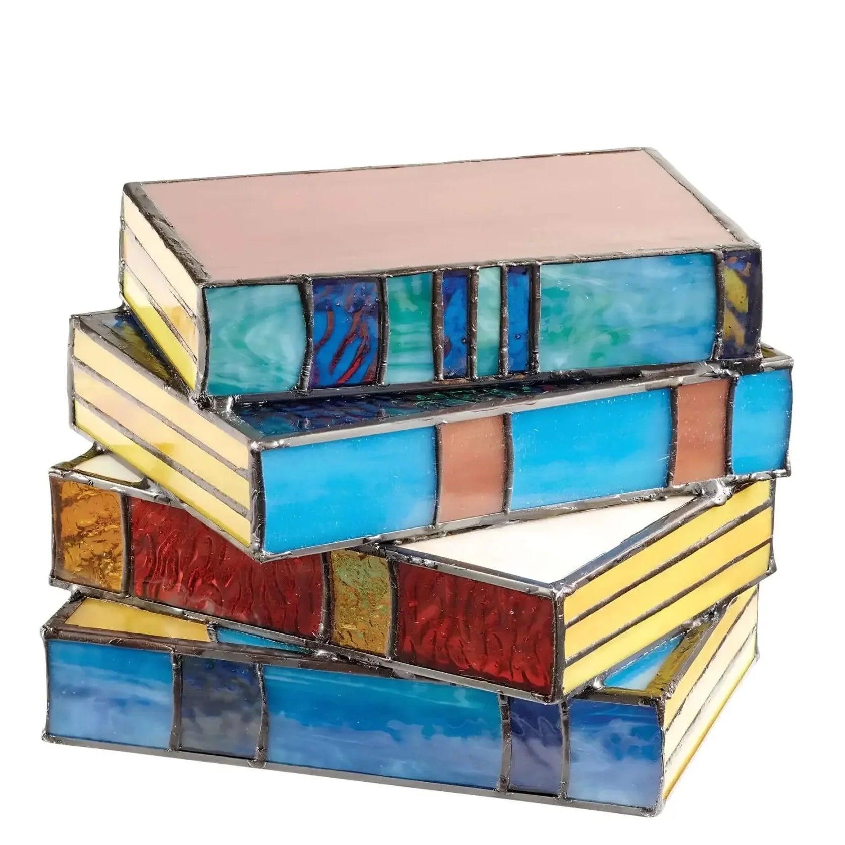 Handcrafted Stained Glass Book Lamp for Warm Ambient Lighting
