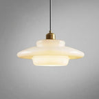 White Glass Pendant Light with Mid-Century Elegance