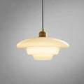 White Glass Pendant Light with Mid-Century Elegance
