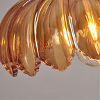 Vintage Flower Pendant Lamp with Coloured Glass Shade