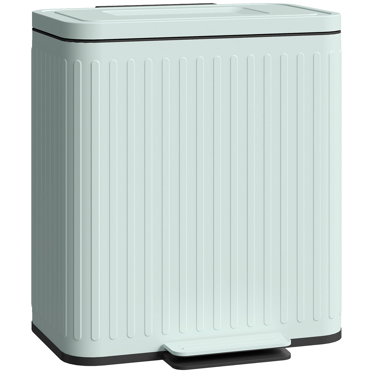 Dual Compartment Pedal Bin with Soft-Close Lid - Light Green