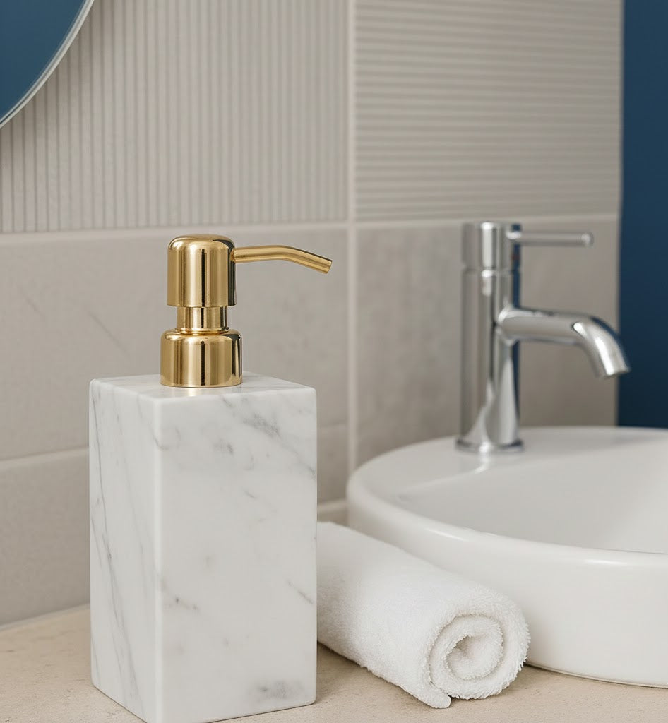 Luxury Marble Soap Dispenser with Metal Pump