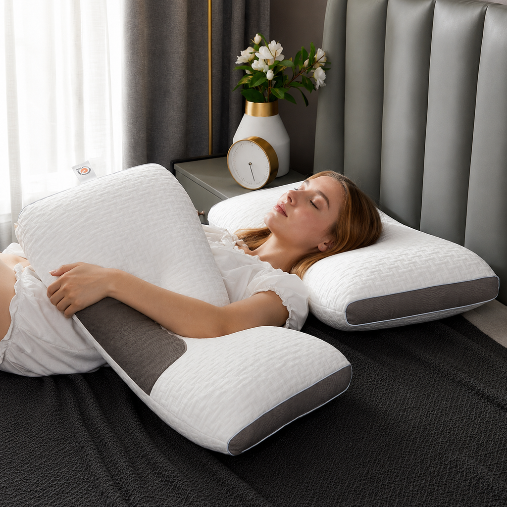 Hybrid Neck Support Pillow for Back and Side Sleepers