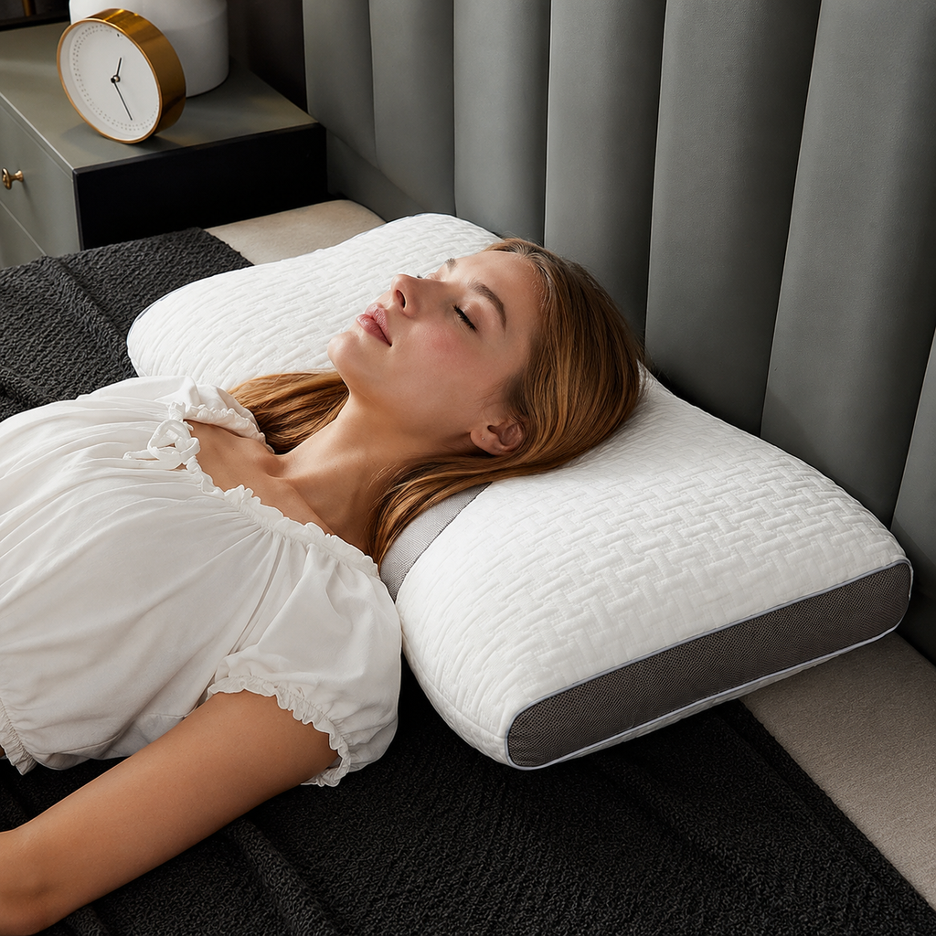 Hybrid Neck Support Pillow for Back and Side Sleepers