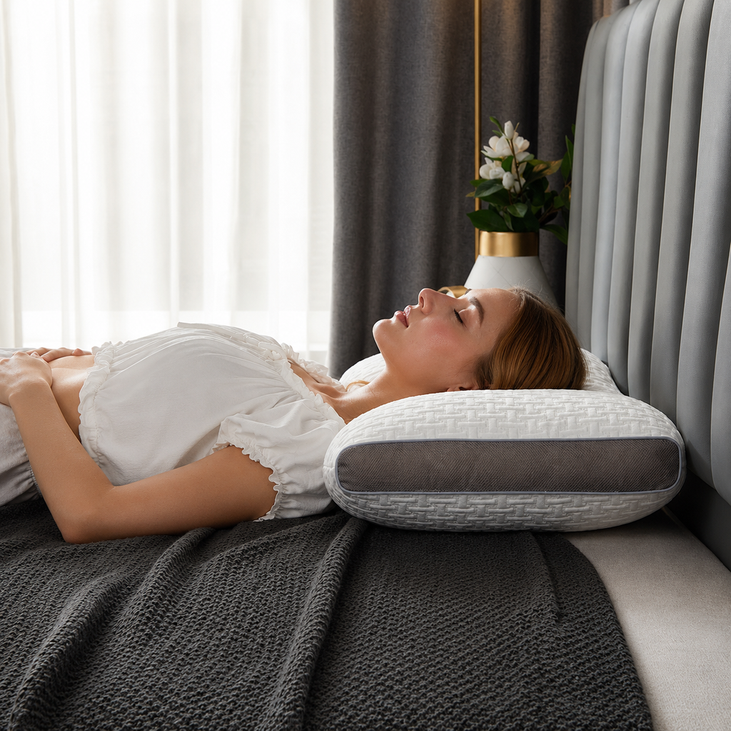 Hybrid Neck Support Pillow for Back and Side Sleepers