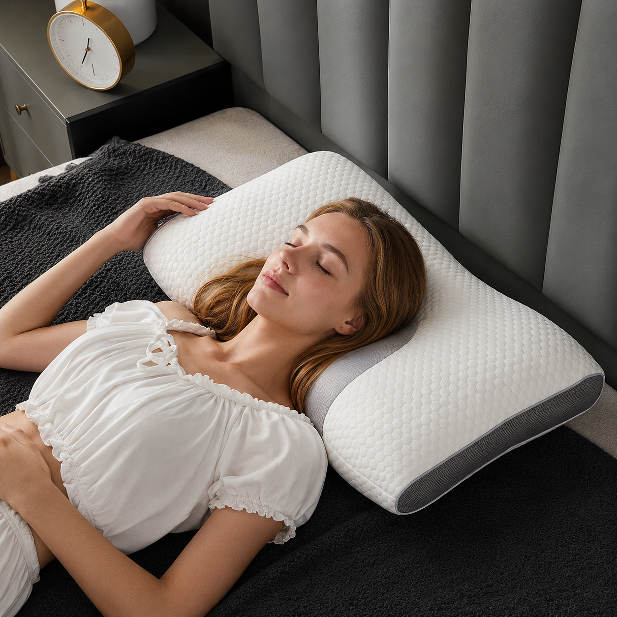 Hybrid Neck Support Pillow for Back and Side Sleepers