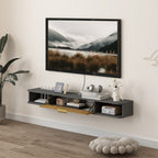 Charcoal Grey Floating TV Cabinet with Cable Management