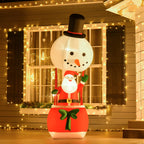 8ft Light-Up Inflatable Santa on Hot Air Balloon Christmas Decoration Red