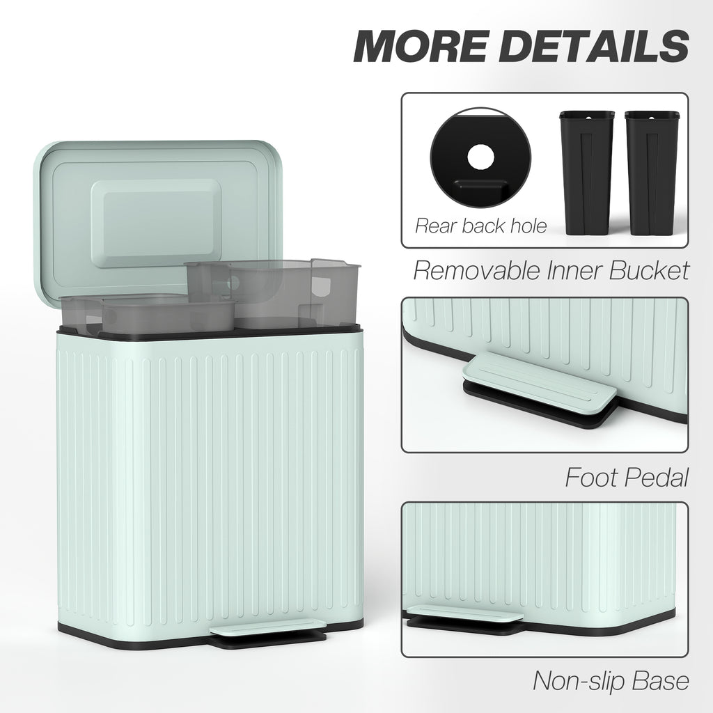 Dual Compartment Pedal Bin with Soft-Close Lid
