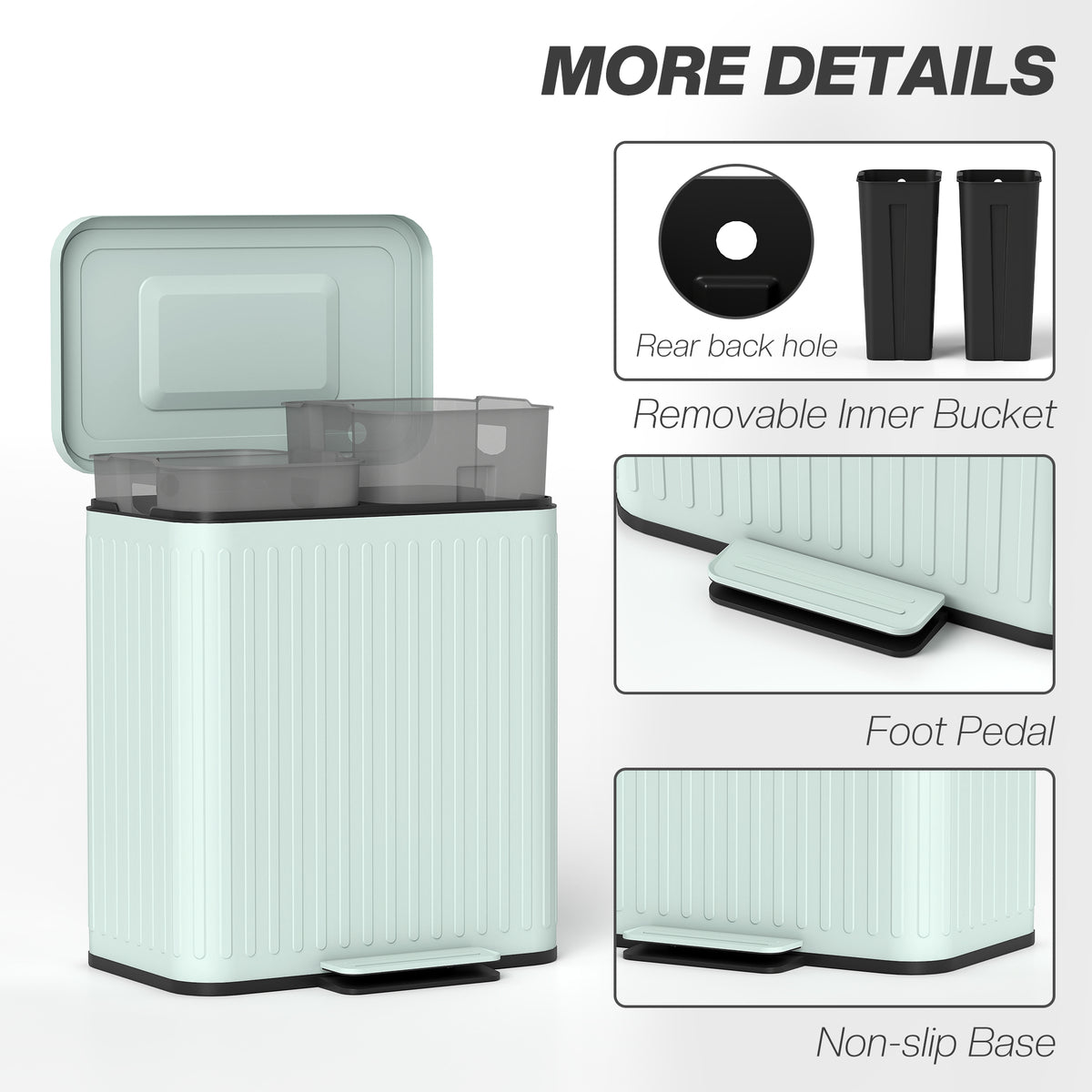 Dual Compartment Pedal Bin with Soft-Close Lid