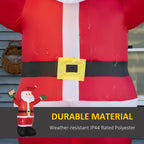 8ft Light-Up Inflatable Santa Claus with Blessings Sign Red