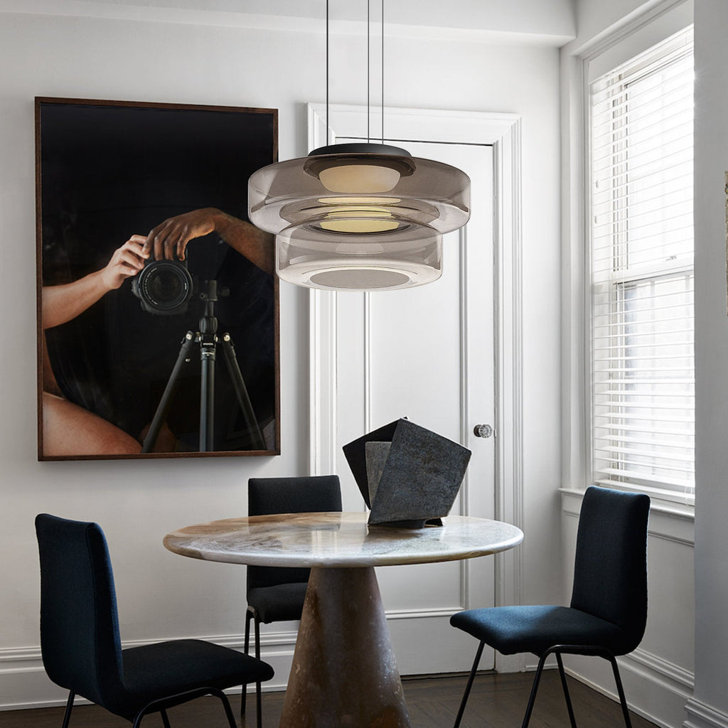 Bauhaus Style Layered Glass Pendant Lamp