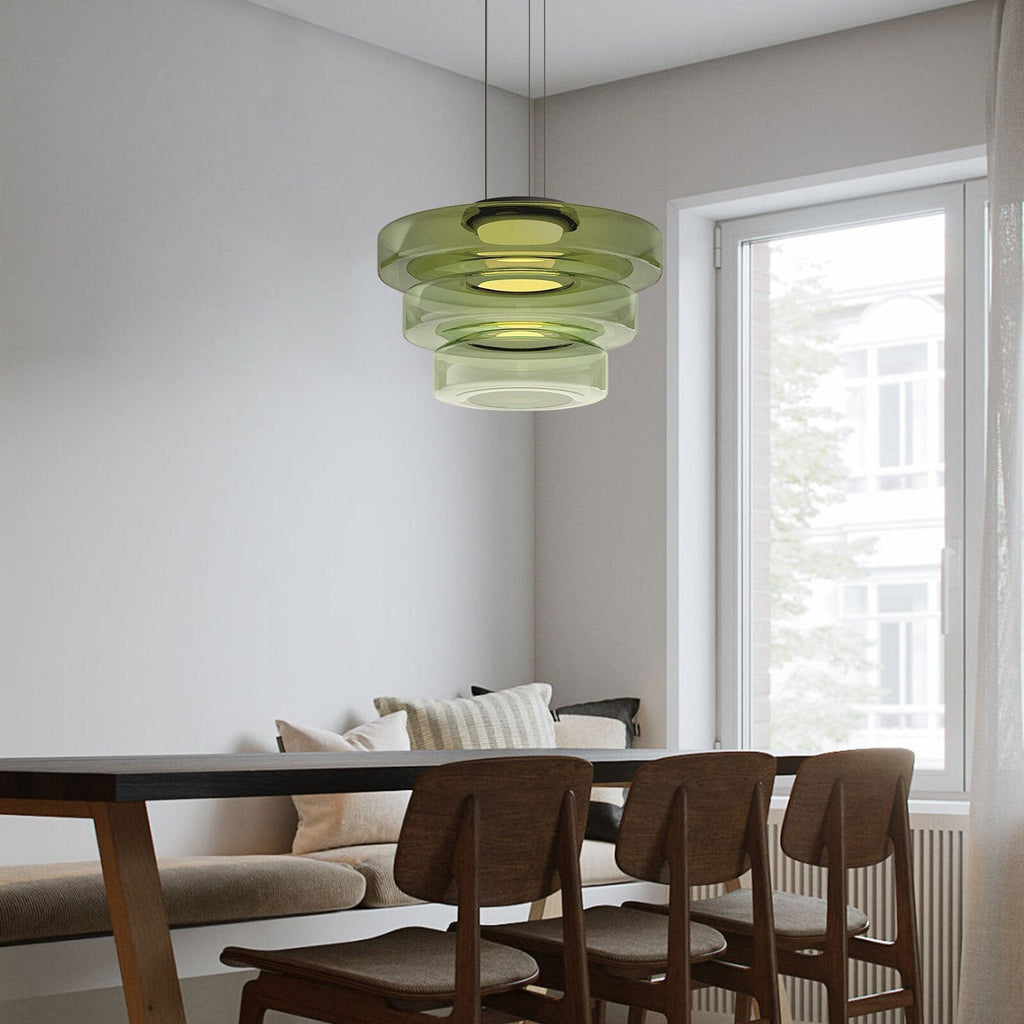 Bauhaus Style Layered Glass Pendant Lamp
