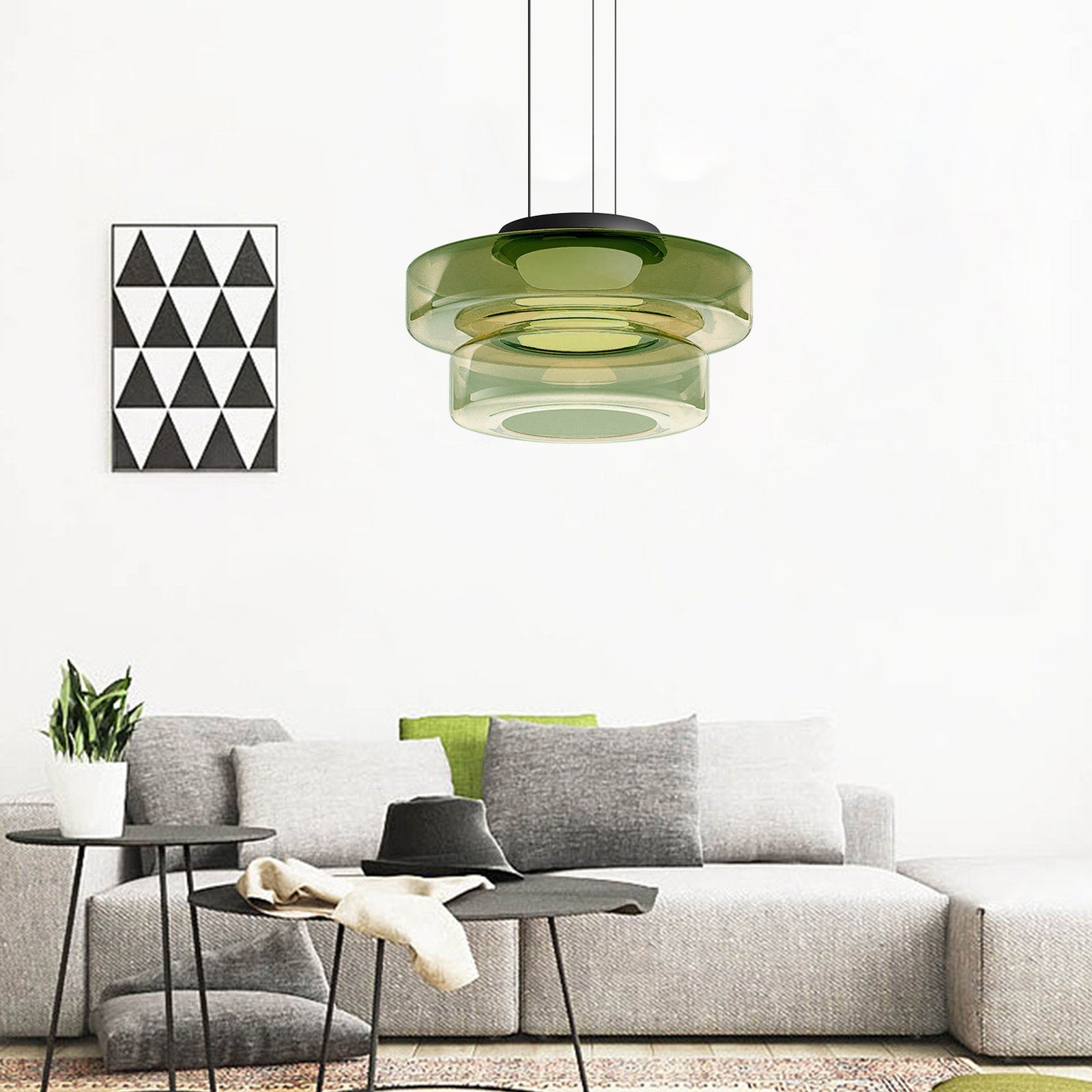 Bauhaus Style Layered Glass Pendant Lamp