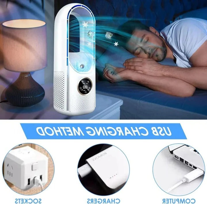 Blade-Free Quiet Portable Air Conditioner for Home Cooling