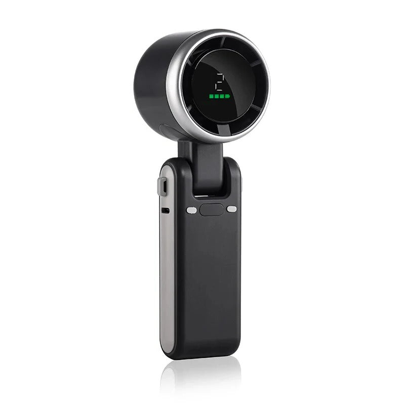 Foldable Handheld Turbo Fan with Digital Display for Portable Cooling