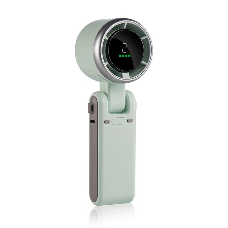 Foldable Handheld Turbo Fan with Digital Display for Portable Cooling
