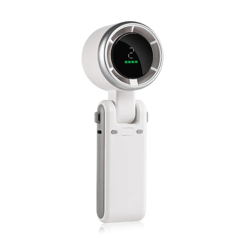 Foldable Handheld Turbo Fan with Digital Display for Portable Cooling