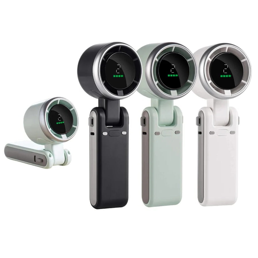Foldable Handheld Turbo Fan with Digital Display for Portable Cooling