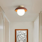 Iron and Glass Hallway Ceiling Light, Flush Mount