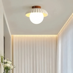 Iron and Glass Hallway Ceiling Light, Flush Mount