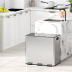 Triple Compartment Pedal Bin with Soft-Close Lid