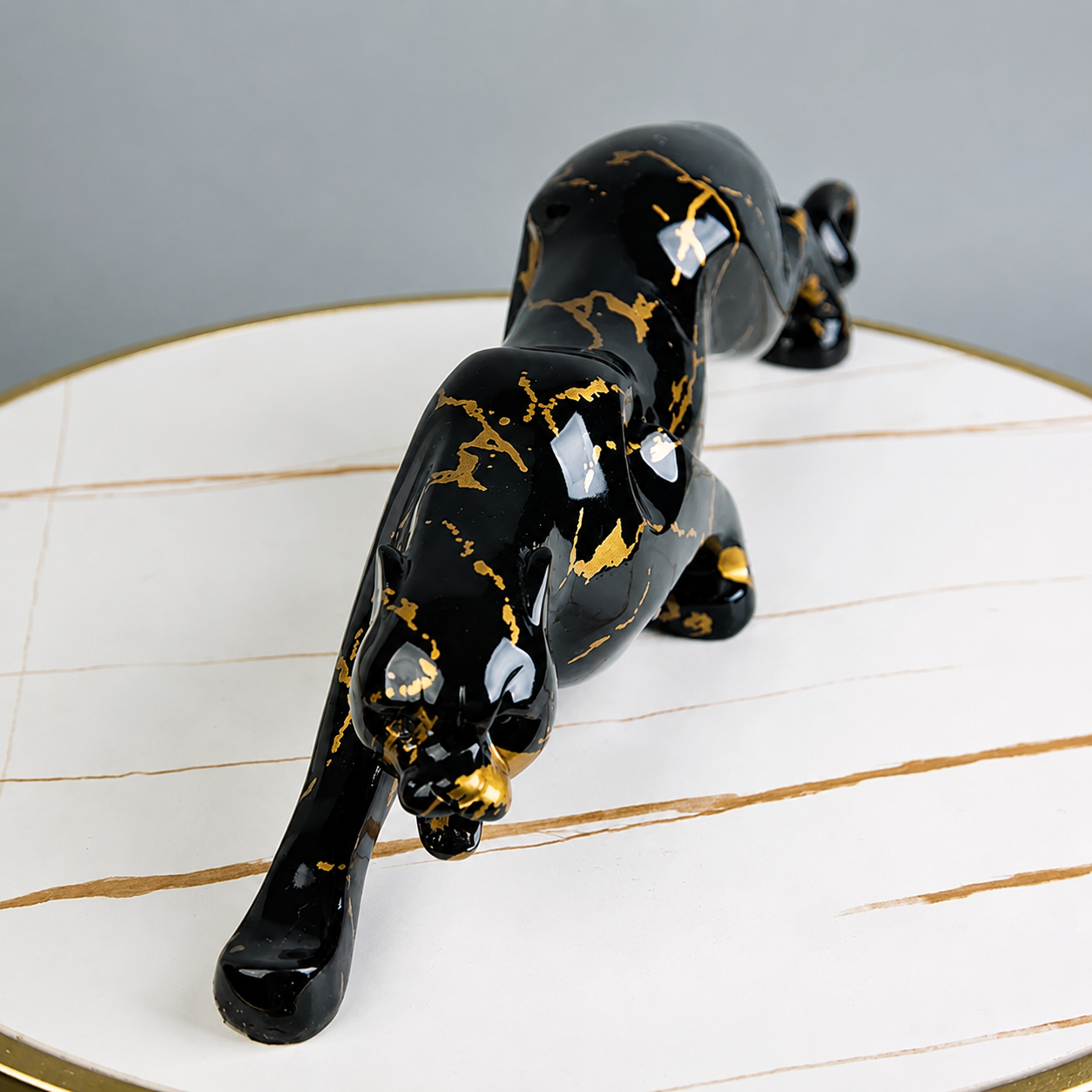 Jaguar Stone Sculpture Decor