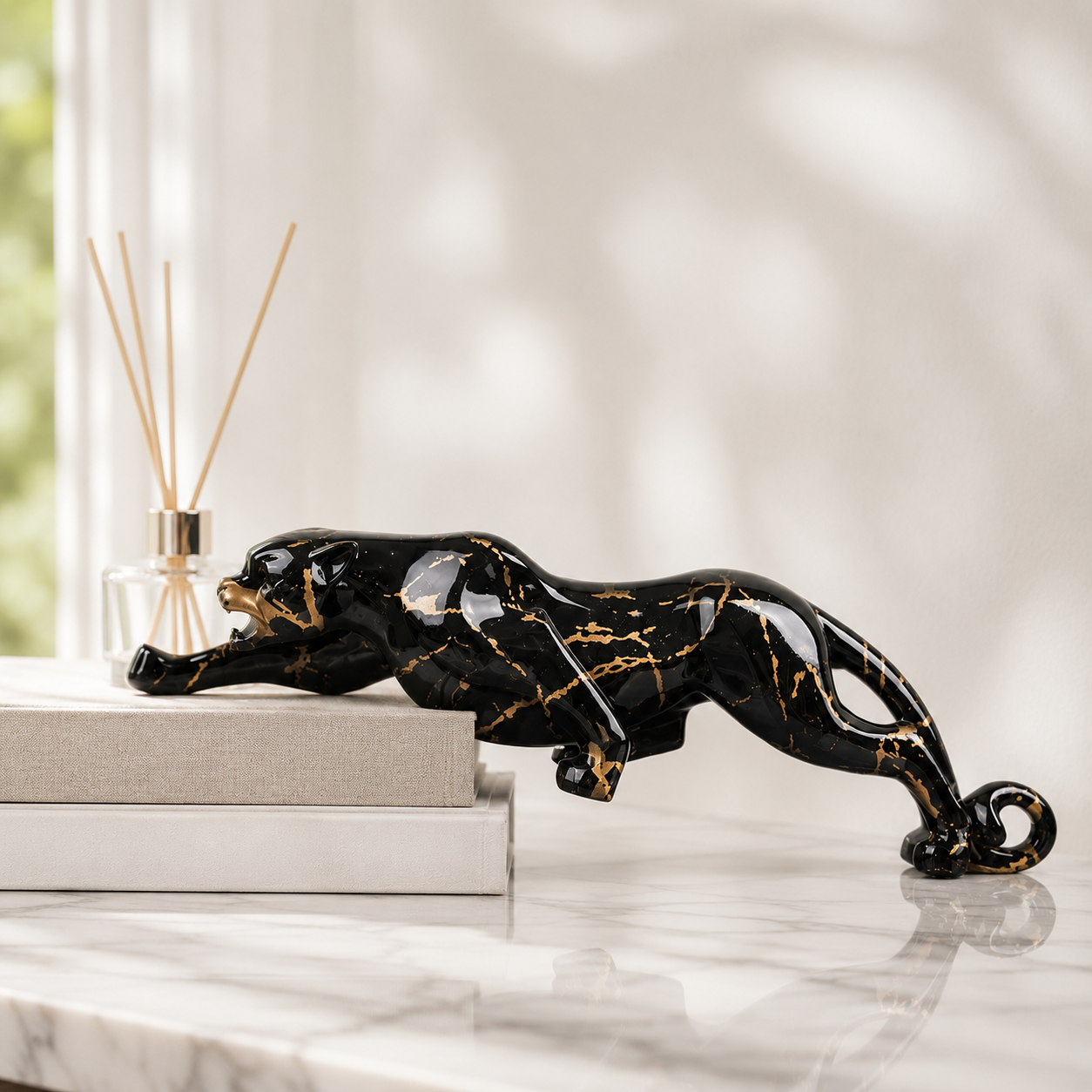 Jaguar Stone Sculpture Decor