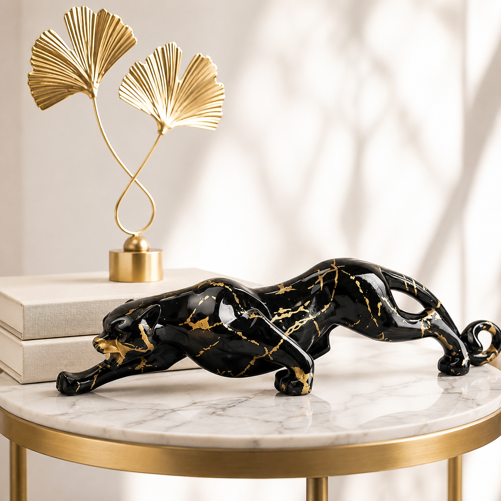 Jaguar Stone Sculpture Decor