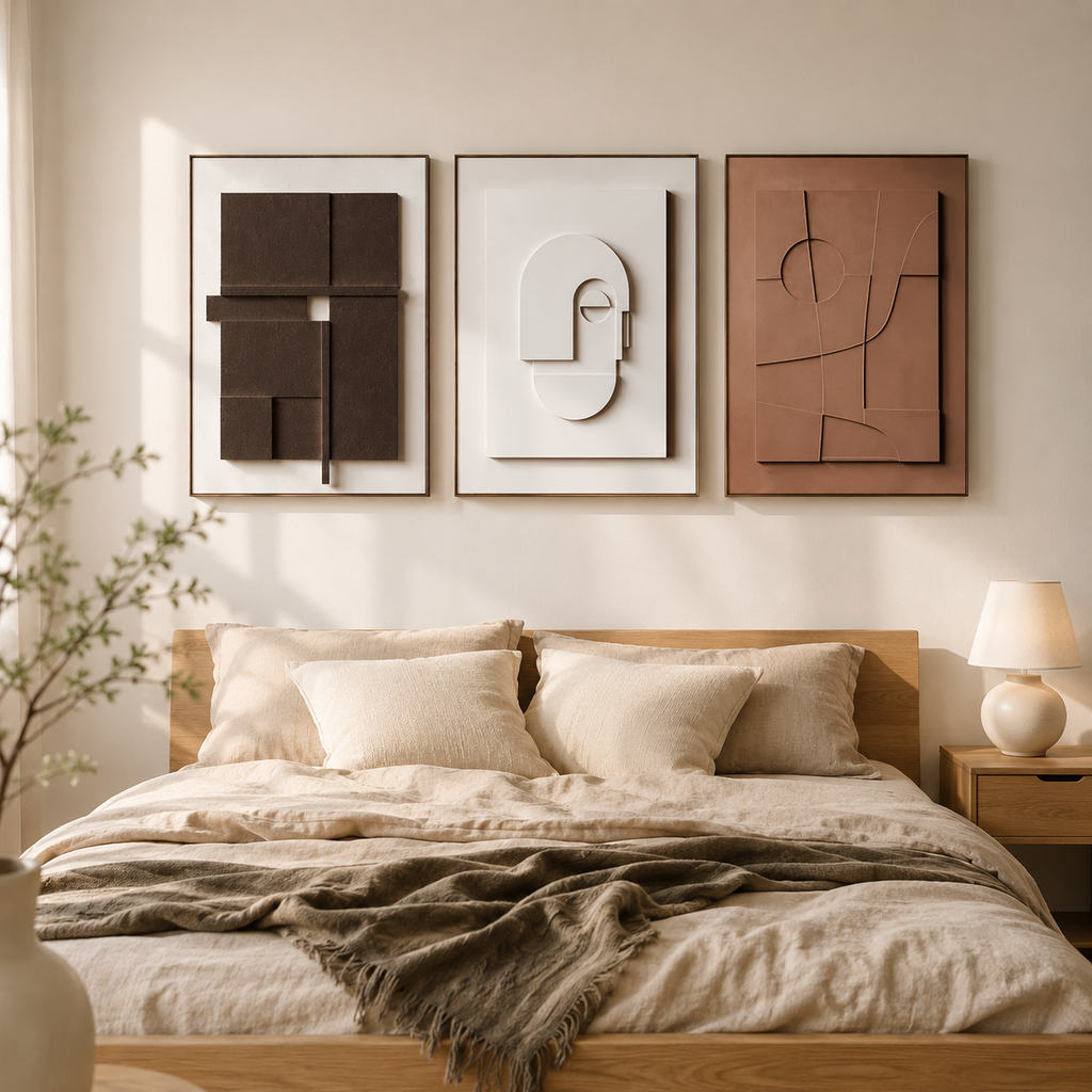3D Japandi Wall Art Canvas Set (Set of 3)
