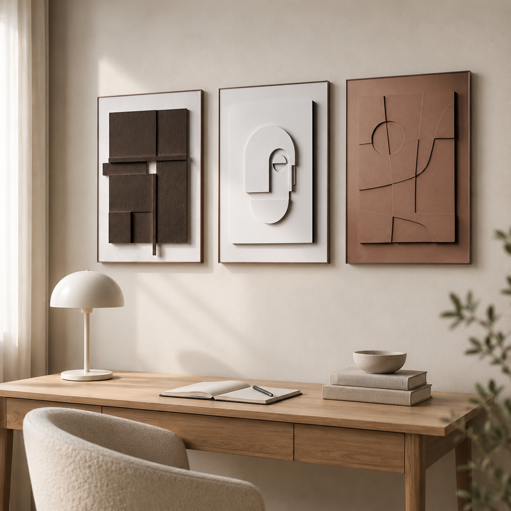 3D Japandi Wall Art Canvas Set (Set of 3)