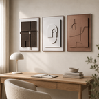 3D Japandi Wall Art Canvas Set (Set of 3)